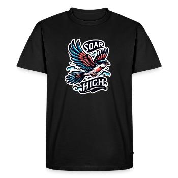 Soar High - illustration d'oiseau - T-shirt Premium bio Homme - noir - Devant - Nico (187cm)