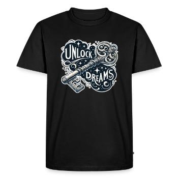 Déverrouiller les rêves - Illustration clé - T-shirt Premium bio Homme - noir - Devant - Nico (187cm)