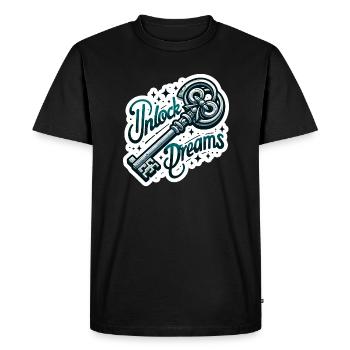 Déverrouiller les rêves - Illustration clé - T-shirt Premium bio Homme - noir - Devant - Nico (187cm)