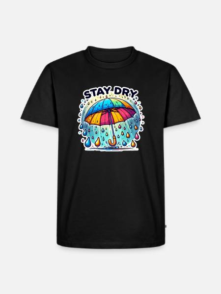 Stay Dry - Umbrella Illustration - Men's Premium Organic T-Shirt - black