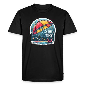 Restez au sec - Illustration de parapluie - T-shirt Premium bio Homme - noir - Devant - Nico (187cm)