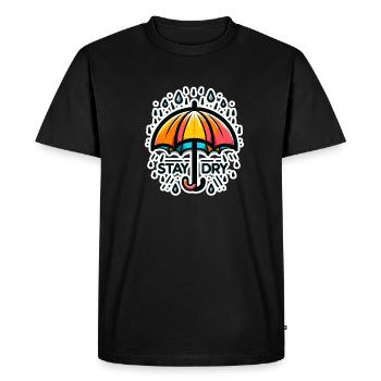 Restez au sec - Illustration de parapluie - T-shirt Premium bio Homme - noir - Devant - Nico (187cm)
