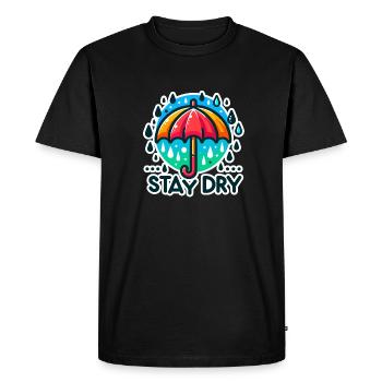 Restez au sec - Illustration de parapluie - T-shirt Premium bio Homme - noir - Devant - Nico (187cm)