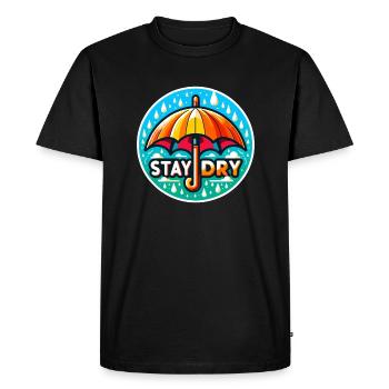 Restez au sec - Illustration de parapluie - T-shirt Premium bio Homme - noir - Devant - Nico (187cm)