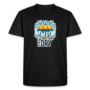 Restez au sec - Illustration de parapluie - T-shirt Premium bio Homme - noir - Devant - Nico (187cm)