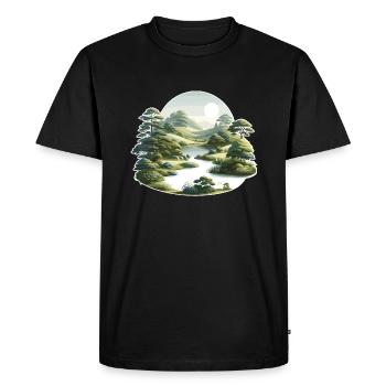 Landscape - Illustration - Men's Premium Organic T-Shirt - black - Front - Nico (187cm)
