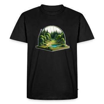 Paysage - Illustration - T-shirt Premium bio Homme - noir - Devant - Nico (187cm)