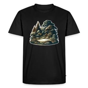 Landscape - Illustration - Men's Premium Organic T-Shirt - black - Front - Nico (187cm)