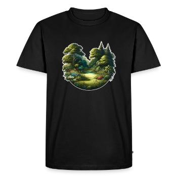 Landscape - Illustration - Men's Premium Organic T-Shirt - black - Front - Nico (187cm)