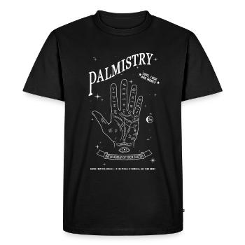 PALMISTRY - Men's Premium Organic T-Shirt - black - Front - Nico (187cm)