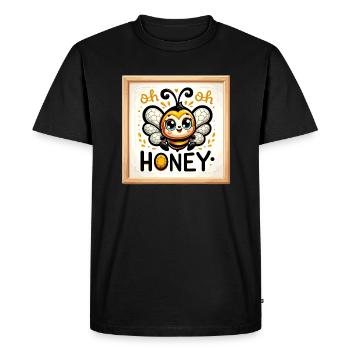 Oh Honey - Bees Illustration - Men's Premium Organic T-Shirt - black - Front - Nico (187cm)