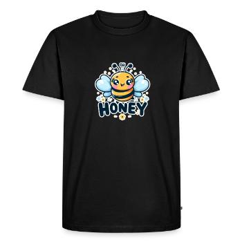Oh Honey - Bees Illustration - Men's Premium Organic T-Shirt - black - Front - Nico (187cm)