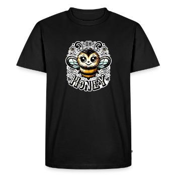 Oh Honey - Bees Illustration - Men's Premium Organic T-Shirt - black - Front - Nico (187cm)