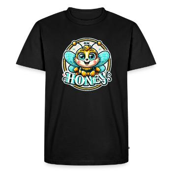 Oh Honey - Bees Illustration - Men's Premium Organic T-Shirt - black - Front - Nico (187cm)
