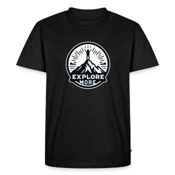 Explore more - Wanderer - Men's Premium Organic T-Shirt - black - Front - Nico (187cm)
