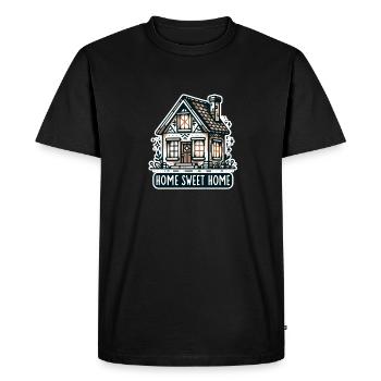 Home Sweet Home - House Illustration - Men's Premium Organic T-Shirt - black - Front - Nico (187cm)
