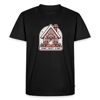 Home Sweet Home - House Illustration - Men's Premium Organic T-Shirt - black - Front - Nico (187cm)