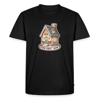 Home Sweet Home - House Illustration - Men's Premium Organic T-Shirt - black - Front - Nico (187cm)