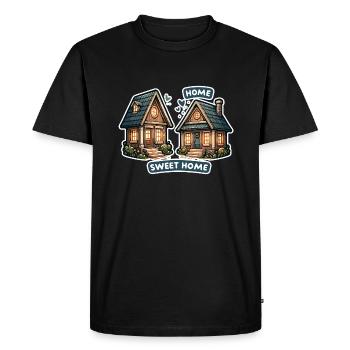 Home Sweet Home - House Illustration - Men's Premium Organic T-Shirt - black - Front - Nico (187cm)