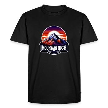 Montagne Haut - Illustration de Berg - T-shirt Premium bio Homme - noir - Devant - Nico (187cm)