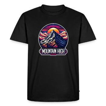 Montagne Haut - Illustration de Berg - T-shirt Premium bio Homme - noir - Devant - Nico (187cm)