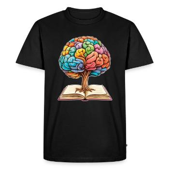Reading Forms Mindset Growth Artwork Tree - Men's Premium Organic T-Shirt - black - Front - Nico (187cm)