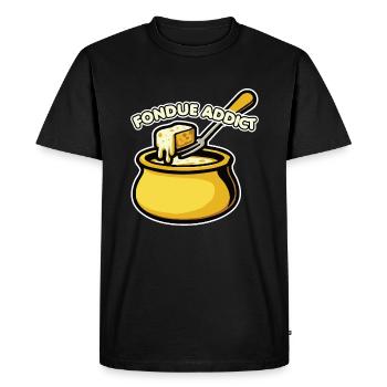 Fondue Addict - Délicieuse fondue au fromage Suisse Nourriture - T-shirt Premium bio Homme - noir - Devant - Nico (187cm)