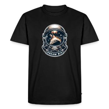 Rêver grand - Illustration d’astronaute - T-shirt Premium bio Homme - noir - Devant - Nico (187cm)