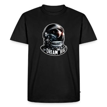 Rêver grand - Illustration d’astronaute - T-shirt Premium bio Homme - noir - Devant - Nico (187cm)