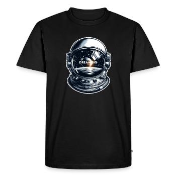Rêver grand - Illustration d’astronaute - T-shirt Premium bio Homme - noir - Devant - Nico (187cm)