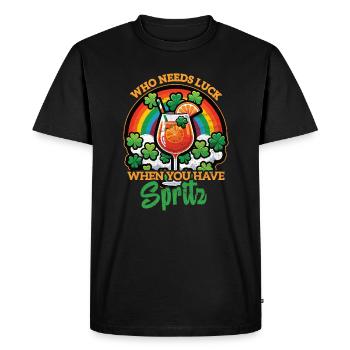 Fête de la Saint-Patrick Spritz Apéritif Célébrations Shamrock - T-shirt Premium bio Homme - noir - Devant - Nico (187cm)