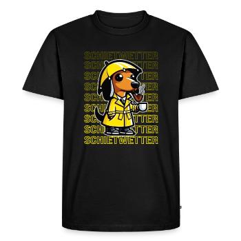 Mauvais temps : Teckel, Propriétaires de chiens, Pluie, Nord - T-shirt Premium bio Homme - noir - Devant - Nico (187cm)