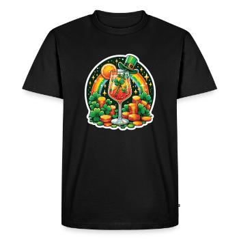 Fête de la Saint-Patrick Spritz Apéritif Célébrations Shamrock - T-shirt Premium bio Homme - noir - Devant - Nico (187cm)