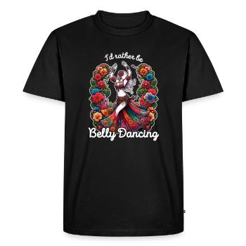 Danse du ventre florale disant danse orientale - T-shirt Premium bio Homme - noir - Devant - Nico (187cm)