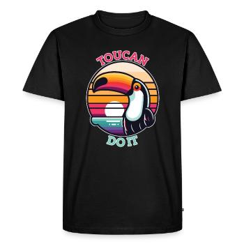 Toucan Do It - Funny Toucan Pun - Men's Premium Organic T-Shirt - black - Front - Nico (187cm)