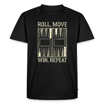 Backgammon Player Board Game King Funny Humor - Men's Premium Organic T-Shirt - black - Front - Nico (187cm)