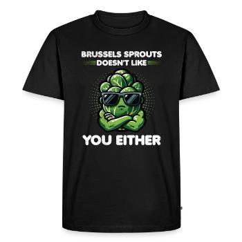 Choux de Bruxelles Lover Drôle De Légumes - T-shirt Premium bio Homme - noir - Devant - Nico (187cm)