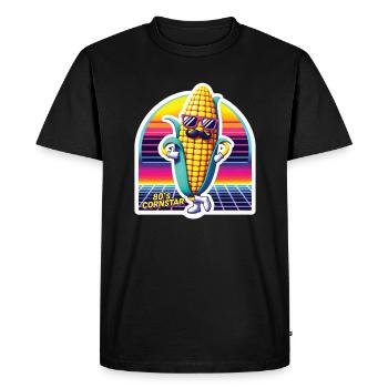 Drôle de maïs avec des lunettes de soleil amateur Vaporwave Joke - T-shirt Premium bio Homme - noir - Devant - Nico (187cm)