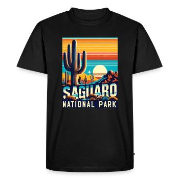 Saguaro National Park Arizona Tucson Cactus - Men's Premium Organic T-Shirt - black - Front - Nico (187cm)