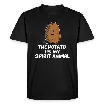 La pomme de terre est mon Animal Drôle de légume - T-shirt Premium bio Homme - noir - Devant - Nico (187cm)