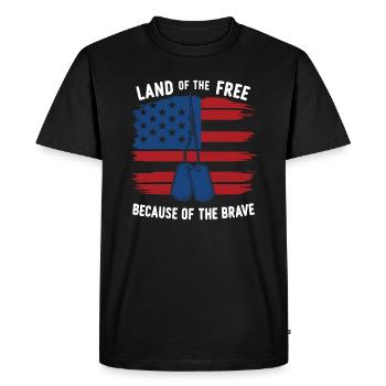 Terre de la liberté grâce aux braves États-Unis - T-shirt Premium bio Homme - noir - Devant - Nico (187cm)