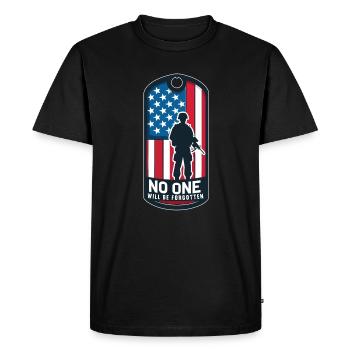 Personne ne sera oublié Memorial Day USA - T-shirt Premium bio Homme - noir - Devant - Nico (187cm)