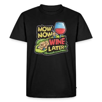 Tondre maintenant Vin plus tard Pelouse Tondre l’herbe - T-shirt Premium bio Homme - noir - Devant - Nico (187cm)