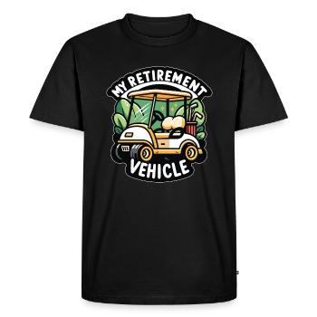 Ma voiturette de golf pour véhicule de retraite Maman Papa Golfeur - T-shirt Premium bio Homme - noir - Devant - Nico (187cm)