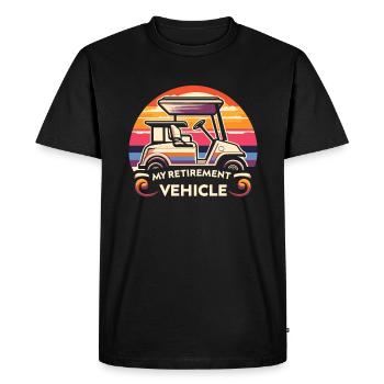 Ma voiturette de golf pour véhicule de retraite Maman Papa Golfeur - T-shirt Premium bio Homme - noir - Devant - Nico (187cm)