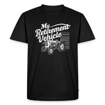 Mon Véhicule De Retraite Tracteur Maman Papa Agriculteur - T-shirt Premium bio Homme - noir - Devant - Nico (187cm)