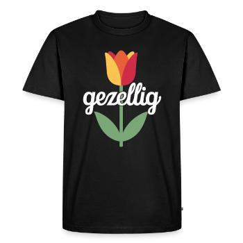 Gezellig Dutch Tupil Pays-Bas - T-shirt Premium bio Homme - noir - Devant - Nico (187cm)