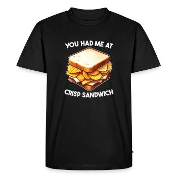Tu m'as eu chez Crisp Sandwich English - T-shirt Premium bio Homme - noir - Devant - Nico (187cm)