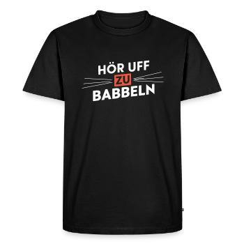 Arrêtez de bavarder sur les discours en dialecte hessois - T-shirt Premium bio Homme - noir - Devant - Nico (187cm)