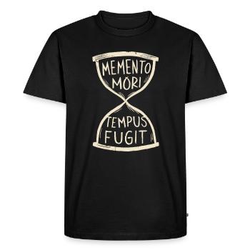 Memento Mori Tempus Fugit Sablier Stoïcien - T-shirt Premium bio Homme - noir - Devant - Nico (187cm)